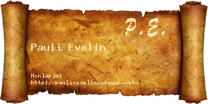 Pauli Evelin névjegykártya